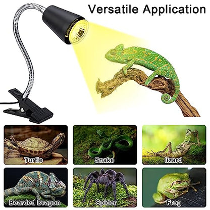 Reptile Heat Lamps, UVA/UVB Turtle Heat Lamp,Turtle Aquarium Light Bulbs, Heating Lamps with Cycle Timer, 360° Rotatable Heat Lamp for Lizard Turtle Snake Aquarium Aquatic Plants,2 Heat Bulbs - color: Light Stand With Timed Start and Stop and Dimmer