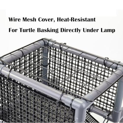 Above-Tank Turtle Basking Platform – Large Loft with Non-Slip Ramp & Drying Area for Aquatic Turtles, Sturdy Tank Topper Fits 20/25/29/55 Gal - size: Large (fits 12‑13 inch wide turtle tanks)