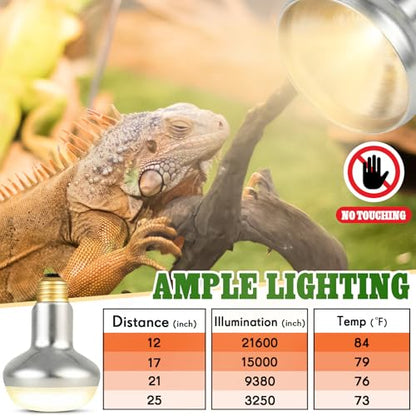 4 Pack 100 Watt Heat Lamp Bulbs for Reptiles 120V UVA Simulated Natural Sunlight Heating Lamp Bulb Basking Light for Chickens, Bearded Dragon, Lizard, Gecko, Turtle