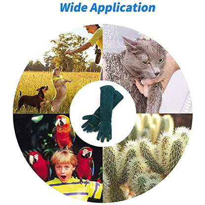 Animal Handling Anti-Bite Gloves, Reinforced Leather Welding Gloves for Gardening Dog Training Cat Scratch - size: 60cm/ 24inch