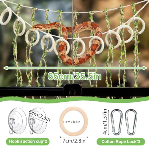 Ball Python Tank Accessories, Handcrafted Snakes Climbing Vines, Corn Snake Enrichment Toys, Suitable for Snakes, Ball Pythons, Chameleons
