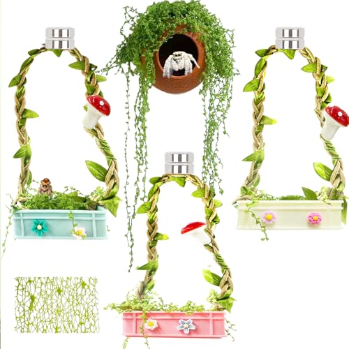 Jumping Spider Hidden Habitat Set (Decorated) - Jumping Spider Cage Accessories - Fun Perimeter Accessories for Climbing and Hiding