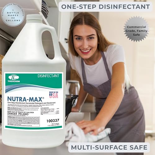 Nutra-Max Hospital Grade Disinfectant Concentrate, 1 Gallon | EPA List N & G, 1:32 Concentrate Makes 32 Gallons, Kills 99.9% of Viruses & Bacteria, Multi-Surface Cleaner