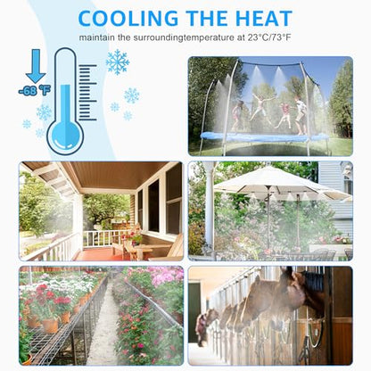 MIXC Misters for Outside Patio, 75FT (23M) Misting Line+23 Mist Nozzles+3/4" Brass Adapter, Outdoor Misting Cooling System for Patio Backyard Garden Greenhouse Horse Corral
