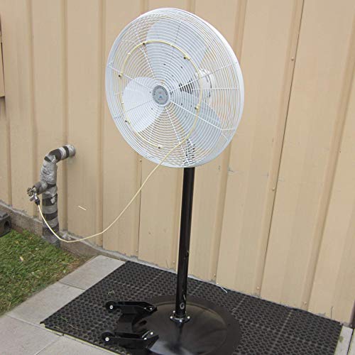 Misting Fan Kit - Low Pressure Misting Fan System - Fan NOT included - With Brass/Stainless Steel Nozzles - UV Treated Tubing (12" Dia - 4 Nozzles) - size: FMK12-4