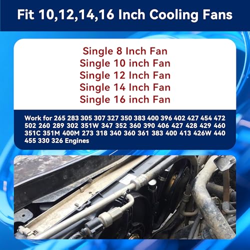Electric Fan Relay Kit 12V 60 AMP Electric Radiator Cooling Waterproof Fan Relay Kit with Thermostat Control Switch 185 On 175 Off Upgrade - style: Single Fan 185 On 175 Off