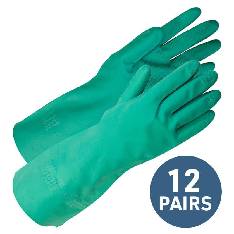 Gempler's 15-mil Chemical Resistant Nitrile Gloves, Unlined | 12 or 144 Pairs - size: 8 (M)