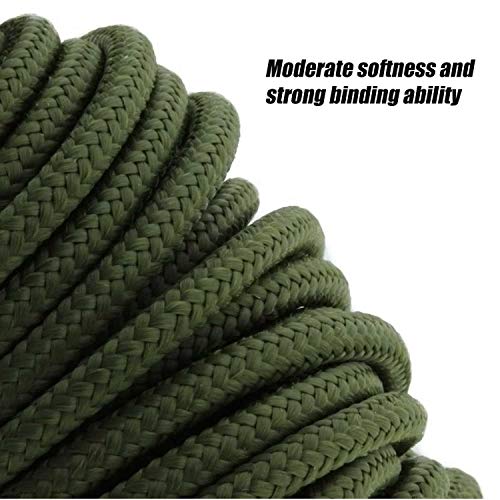 Grappling Hook with Rope-Includes Nylon Rope 6/8/10mm 50FT,Functional Grapple Hook and Double Carabiner,for Magnet Fishing/Drag/Tree Limb Removal - style: Big+1/3″rope-green