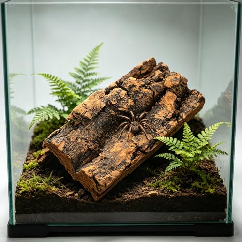 NUOBESTY 8 Pack Cork Bark for Reptile Hides and Terrarium Decor | Natural 2 X 3.9 in Reptile Tree Bark Panels for Gecko Climbing, Custom Shelters, Plant Mounting and Bioactive Layouts