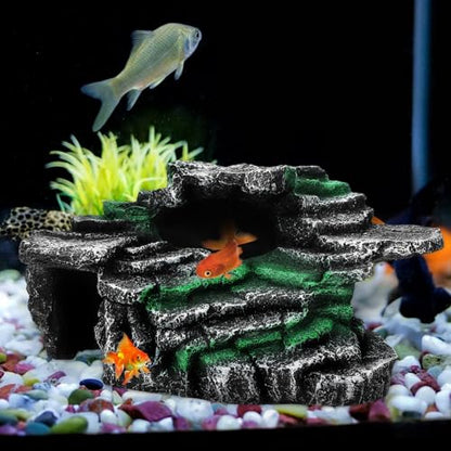 Kisangel Turtle Basking Platform for Aquatic Turtles Resin Reptile Basking Rock Turtle Tank Decor Resting Rock for Reptile Habitat Aquarium Accessories