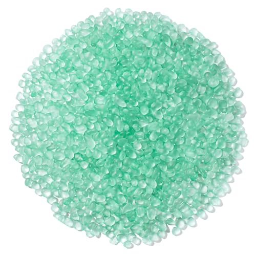 Keedolla Mint Green Sea Glass Stones Frosted Glass Pebbles Gemstones for Aquarium Rocks, Fish Tank Gravel, Vase Fillers, DIY Crafts - 230g/8oz - color: Mint Green, size: 0.5 LB