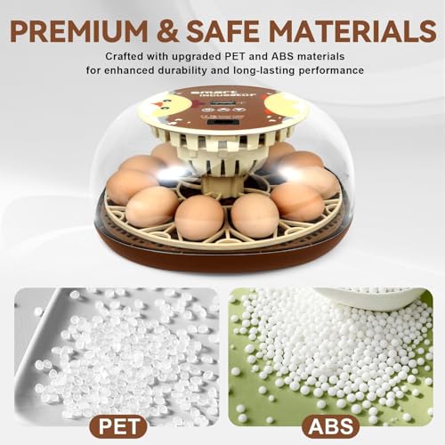 Nest I - 12 Egg Incubator for Beginners, Auto Egg Turning, Consistent Humidity with Auto-Refill Water Bottle & Stable Temp Control for Hatching Chicken, Goose, Duck, Quail, Pigeon, and Turkey - size: 12 Egg [Brown]