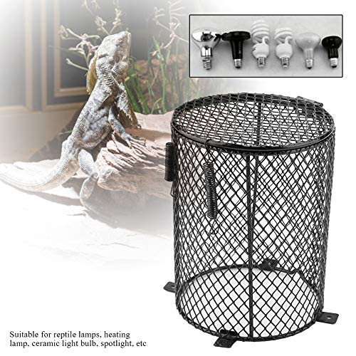 TOPINCN Reptile Heater Guard, Cylinder Shape Anti Scald Heating Bulb Lamp Enclosure Cage Protector Heat Light Mesh Cover Lampshade for Day Night - color: Cylinder