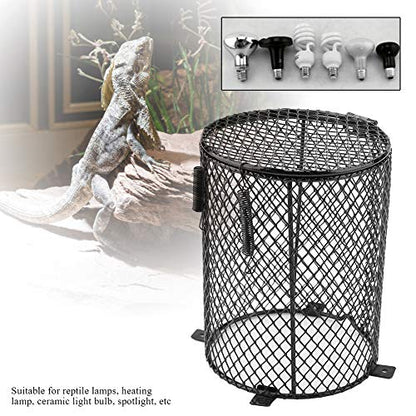 TOPINCN Reptile Heater Guard, Cylinder Shape Anti Scald Heating Bulb Lamp Enclosure Cage Protector Heat Light Mesh Cover Lampshade for Day Night - color: Cylinder