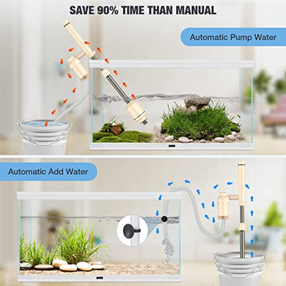 AKKEE Aquarium Vacuum Gravel Cleanater Shower and Water Circulation, Beige