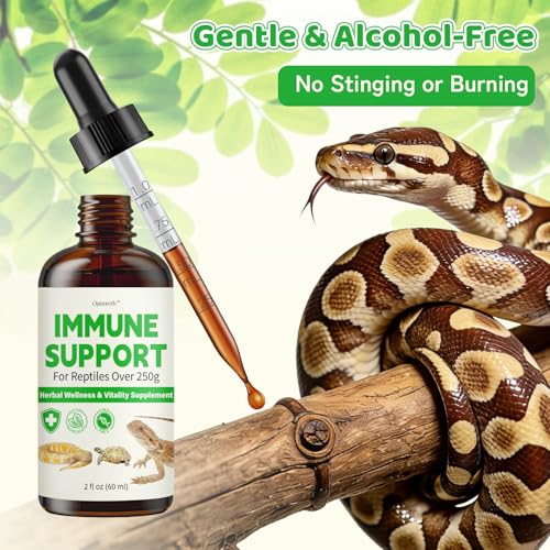 Herbal Supplement for Reptiles – Immune, Respiratory, Appetite & Digestion Support – For Bearded Dragon, Ball Python, Iguana & Tortoise – Alcohol-Free Liquid Drops with Black Seed Oil – 2 fl oz