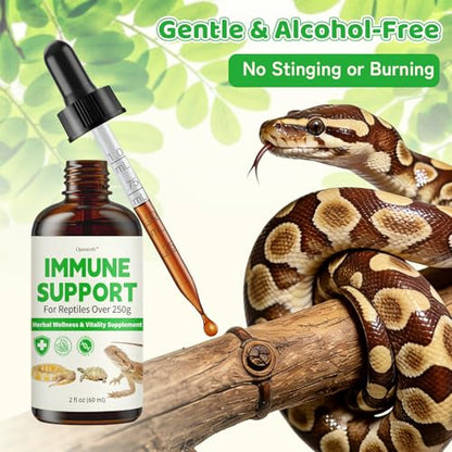 Herbal Supplement for Reptiles – Immune, Respiratory, Appetite & Digestion Support – For Bearded Dragon, Ball Python, Iguana & Tortoise – Alcohol-Free Liquid Drops with Black Seed Oil – 2 fl oz