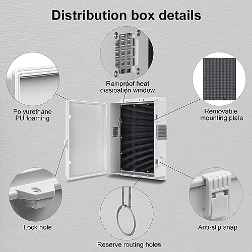 Namunanee Outdoor Electrical Junction Box, ABS Water Resistant Enclosure with Internal Mounting Panel & Hinged Cover (13" H* 9.2" L* 3.7" W) - size: 13"H x 9.2"L x 3.7"W & Standard