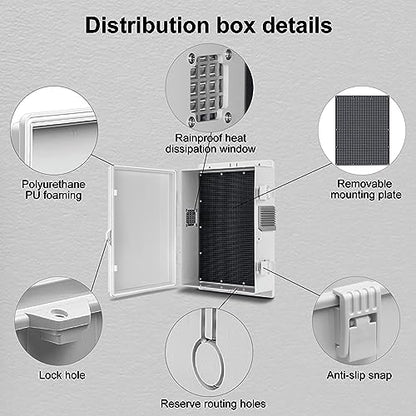 Namunanee Outdoor Electrical Junction Box, ABS Water Resistant Enclosure with Internal Mounting Panel & Hinged Cover (13" H* 9.2" L* 3.7" W) - size: 13"H x 9.2"L x 3.7"W & Standard