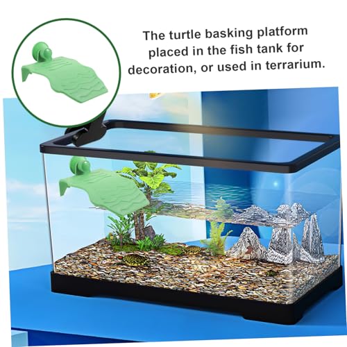 WOONEKY Reptile Basking Platform Cup Turtle Stand for Aquariums Easy to Install Tortoise Decor and Climbing Ramp for Healthy Exercise