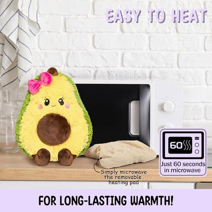 Avocado Microwavable Unscented Heating Pad for Women and Kids- Cute Soft Cozy Pillow Plush Heatable Warm Stuffed Animals - Kawaii Hot and Cold Plushie Food Toy - Avocado Gifts for Girls and Boys - style: Augusta