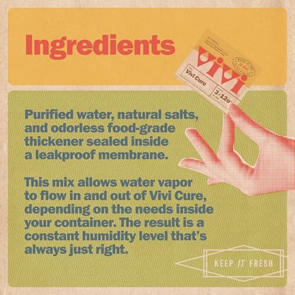 Vivi 10-Day Refining Process Humidity Control Packs | Balance Moisture for 3 to 12 oz in Any Airtight Storage Container, 4-Pack with Resealable Bag, Powered by Boveda