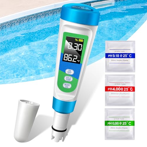 KingSom Pool Salt Tester,Digital Salt Water Pool Tester & PH Tester for Aquarium,High Accuracy Digital Salinity Tester,5 in 1 Salinity PH Temp EC TDS Meter,Pool Water Tester for Swimming Pool Hot Tub