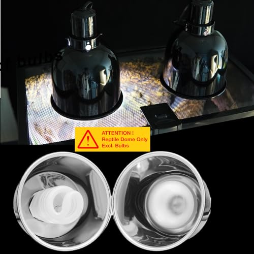 Reptile Light Fixture, 2-Pack 5.5'' Deep Dome for Reptile Light/Heat Lamp/UVB Light, Dual Heat Lamp Holder Fixtures - size: 5.5'' Deep Dome