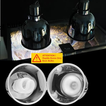 Reptile Light Fixture, 2-Pack 5.5'' Deep Dome for Reptile Light/Heat Lamp/UVB Light, Dual Heat Lamp Holder Fixtures - size: 5.5'' Deep Dome