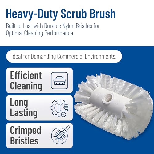 SPARTA Flared Tank and Kettle Brush Head, 7.5 Inch, White | Spectrum, 5.5-Inch Diameter, Nylon Bristles, Threaded Handle Compatible, Chemical Resistant, BPA Free - size: 5.5 x 7.5 Inches
