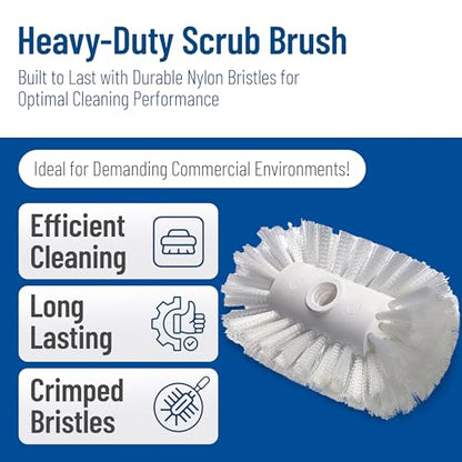 SPARTA Flared Tank and Kettle Brush Head, 7.5 Inch, White | Spectrum, 5.5-Inch Diameter, Nylon Bristles, Threaded Handle Compatible, Chemical Resistant, BPA Free - size: 5.5 x 7.5 Inches