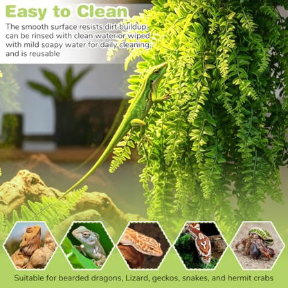 PINVNBY Reptile Plants Hanging Fake Vines Boston Climbing Terrarium Plant with Suction Cup for Bearded Dragons Lizards Geckos Snake Pets Hermit Crab and Tank Habitat Decorations (4 Pack) - size: 4PCS