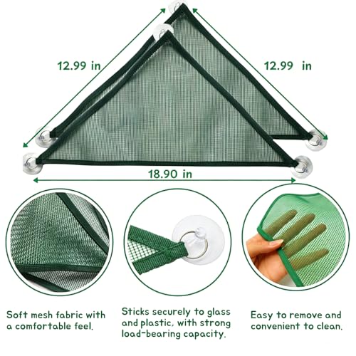Bearded Dragon Hammock and Feeder Ball, Reptile Enrichment Toys | Suitable for Iguanas, Anoles, Geckos, Snakes, Chameleon,Lizard Hammocks Lounger Bed Rest and Feed Ball