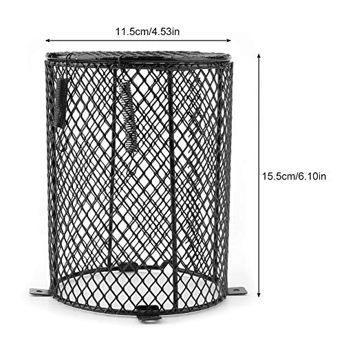 TOPINCN Reptile Heater Guard, Cylinder Shape Anti Scald Heating Bulb Lamp Enclosure Cage Protector Heat Light Mesh Cover Lampshade for Day Night - color: Cylinder