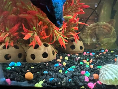 Ceramic Shelters, 4 pcs, Fish Tank Accessories Cave Décor, Small Fish House, Aquarium Hideout, Swim Holes Aquatic, Aquarium Cave for Freshwater and Saltwater Fish Tank (hemispherical)