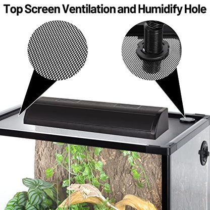 34 Gallon Reptile Tank, Glass Reptiles Terrarium 24" x 18" x 18", Sliding Door, Top Ventilation, Cable Pass, Humidify Hole, Glass Reptile Cage Habitat for Bearded Dragon, Lizard, Snake, Gecko - size: 24" x 18" x 18"