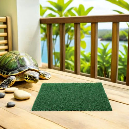 TEHAUX 2pcs Artificial Grass Mat for Aquarium Turtle and Reptile Tank, Resin Simulation Carpet with Versatile Application for Background Landscaping and Aquarium Landscape Decor