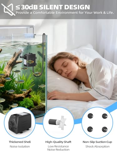 400 GPH Fountain Pumps Submersible, With 6.56 Ft Tubing + 3 Nozzles | 6.56 Ft Power Cord (1500L/H, 25W) Outdoor Water Fountain, Fish Tank, Small Pond, Aquarium, Hydroponics, Statue Pool & Garden
