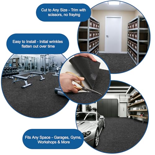 Extra Large Garage Floor Mat 8' 10" x 22' - Premium Felt + Waterproof Backing Thickened and Soft Heavy Duty Oil Absorbent Non-Slip Pad Garage Parking Mats for Floor Large SUVs MPV Pickup Truck RV - size: 8' 10"x 22'