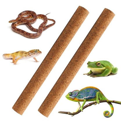 Natural Climbing Pet Cork Stick Natural Tree Frog Cork Wood Stick Branch Reptiles Climbing Branches Reptiles Use Cork Branches Climb Branches for Frogs, Snakes,Lizards, Bearded Dragons - size: 15.75"D x 1.65"W x 1.65"H