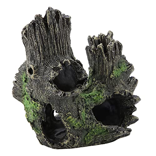 Aquarium Driftwood Decoration Artificial Resin Tree Trunk for Fish Tank Ornaments, Terrarium Vivarium Reptile Cave Hide Aquatic Decoration (ST-004B) - size: ST-004B