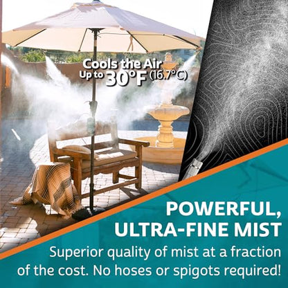 Portable Mist System Pro 24ft Wireless Outdoor Cooling Kit - color: 6 Mist Nozzles