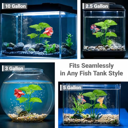 Aquarium Plants Soft Betta Fish Tanks Decor 6-in Aquarium Decorations | Safe Fish Tanks Plants Silk Fish Tank Decorations Accessories, Betta Hammock, Goldfish Bowl Decor & Reptile Plants Driftwood - color: B (1-pack)