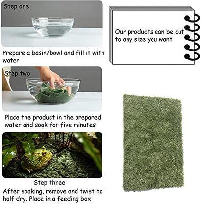 kathson 2pcs Reptile Carpet Terrarium Liner Tortoise Bedding Reptile Substrate Liner Mat Pet Cage Mats Supplies for Snakes Bearded Dragon Lizard Gecko Chameleon Turtles Iguana (19.68 X 11.81 in) - color: 2PCS（L）：19.68 X 11.81 in