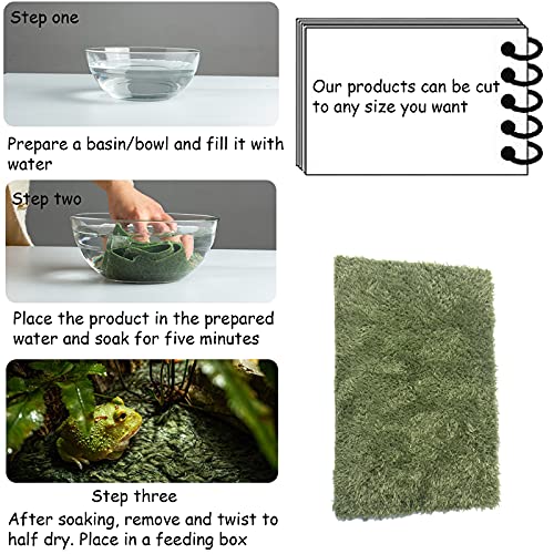 kathson 2pcs Reptile Carpet Terrarium Liner Tortoise Bedding Reptile Substrate Liner Mat Pet Cage Mats Supplies for Snakes Bearded Dragon Lizard Gecko Chameleon Turtles Iguana (19.68 X 11.81 in) - color: 2PCS（L）：19.68 X 11.81 in