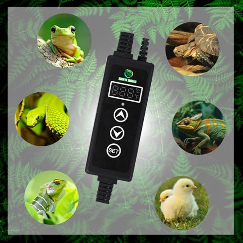 Reptile Dimming Thermostat, PID Thermostats for Reptile Tanks, Digital Thermostats for Reptile Heating Mat & Heaters, Breeding Incubation, Seed Germination (68-122°F/20-50℃)