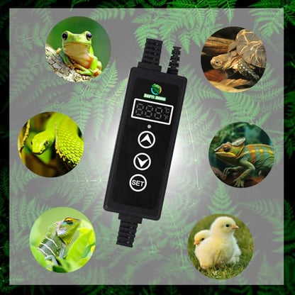 Reptile Dimming Thermostat, PID Thermostats for Reptile Tanks, Digital Thermostats for Reptile Heating Mat & Heaters, Breeding Incubation, Seed Germination (68-122°F/20-50℃)