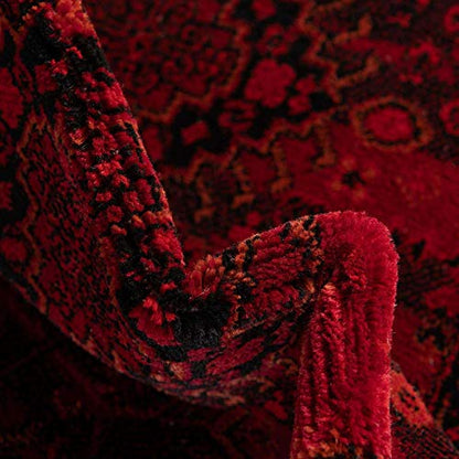 Unique Loom Tekke Collection Area Rug - Sheibani (5' 3" x 8' Oval, Red/ Black) - size: 5'3" x 8' (Oval)