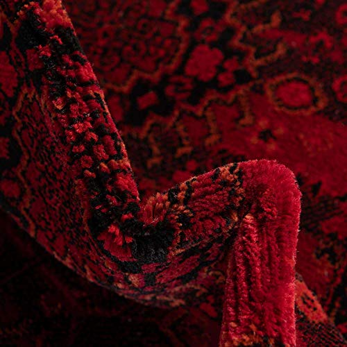 Unique Loom Tekke Collection Area Rug - Sheibani (5' Round, Red/ Black) - size: 5'3" (Round)