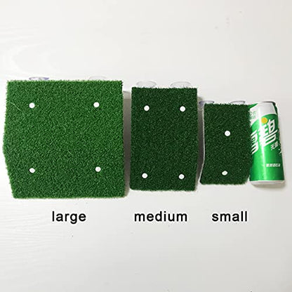 DoubleWood Lawn Turtle Basking Platform Turtle Resting Basking Platform, Simulation Grass Turtle Ramp for Turtle Tank, for Small Reptile Frog Terrapin (Large) - size: Large
